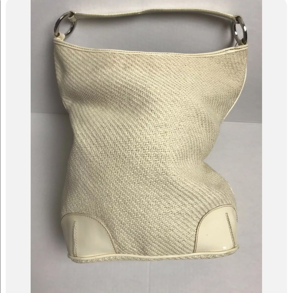 NEW Vintage Carolee Weave Tote Handbag -Ivory   -13" L x 11" H - 2" depth